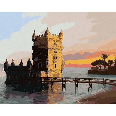 Zuty Malování Podle Čísel Věž V Lisabonu 80 x 100 Cm Plátno Rám
