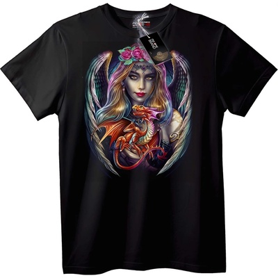 NOONEBRAND Тениска Дракон Пазител Ангел - M, Black
