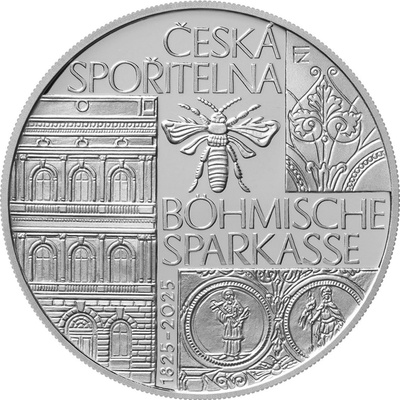 Česká mincovna 200. výročí založení české spořitelny - Böhmische Sparkasse 200 Kč 2025 stříbrná mince Standard 13 g – Zboží Mobilmania