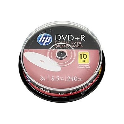 HP DVD+R 8,5GB 8x, printable, cakebox, 10ks (DRE00060WIP-3)