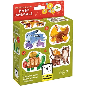 BANANA PANDA Бебешки пъзел Banana Panda 7 в 1 - Бебета животни (49345)