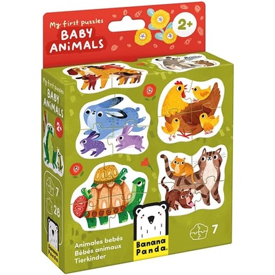 BANANA PANDA Бебешки пъзел Banana Panda 7 в 1 - Бебета животни (49345)