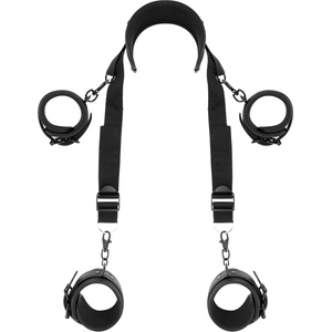 Fetish submissive Комплект ограничители от черна веган кожа fetish submissive