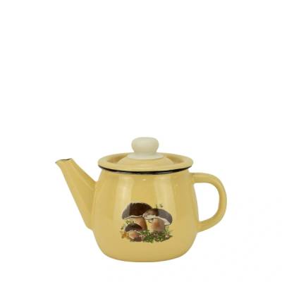 Horecano - Емайлиран чайник 1л Сметана с гъби Н-(2707/2crmMush) (0129478)