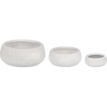 Bizzotto ДЕКОРАТИВНА САКСИЯ 3БР. ribbed БЯЛА (0790660)