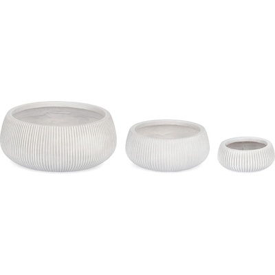 Bizzotto ДЕКОРАТИВНА САКСИЯ 3БР. ribbed БЯЛА (0790660)