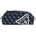 Guess Тъмно син несесер с бяло лого Guess с цип
