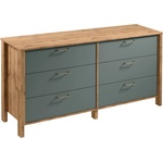Gala Meble Комод MENTA 170x81x47 см дъб Wotan/зелен (GM0032)