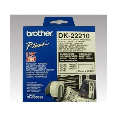 Papírová role Brother DK22210, 29mm x 30,48m, bílá, 1 ks