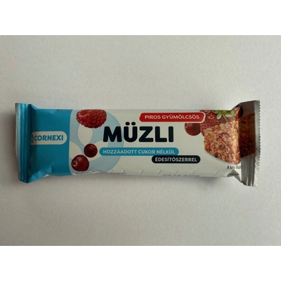 Cornexi Müsli tyčinka červené ovocie, bez pridaného cukru, so sladidlom 25g