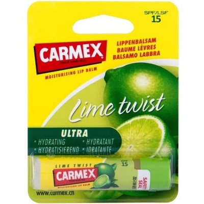 Carmex Ultra Moisturising Lip Balm Lime Twist SPF15 защитен балсам за устни с аромат на зелен лимон 4.25 гр