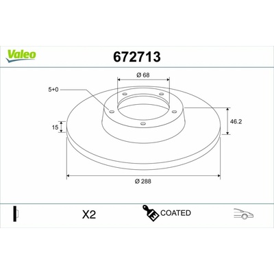Brzdový kotúč VALEO 672713