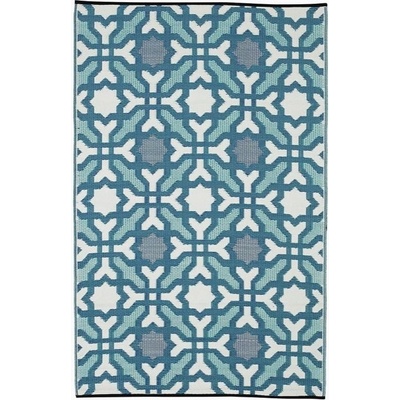 Fab Hab Синьо-сив двустранен килим за открито, изработен от рециклирана пластмаса , 150 x 240 cm Seville - Fab Hab (24449)