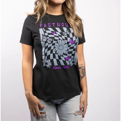 Fasthouse Women's Whirl Tee Black Mineral Wash