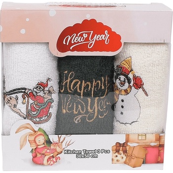 Image 1 of Коледен комплект хавлиени кърпи - 3 броя