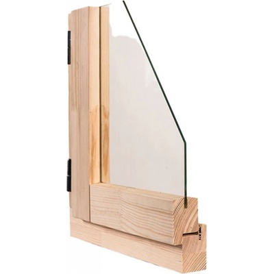 RADEX Okno dřevěné borovice jednoduché, 40mm, 1sklo, otevíravé O1A, 45x45, levé
