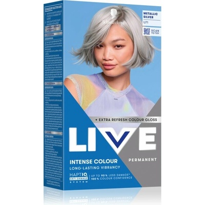 Schwarzkopf LIVE Intense Colour permanentní barva na vlasy odstín U71 Metallic Silver 1 ks