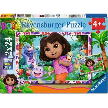 Ravensburger Пъзел Ravensburger от 2 x 24 части - Дора Изследователката (12004199)