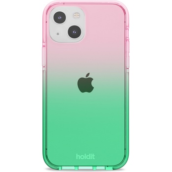 Holdit Гръб Holdit Seethru Case за iPhone 13 - Grass green/Bright Pink