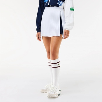 Image 1 of Lacoste Пола Lacoste Women's Performance Tennis Skirts - White/Navy Blue