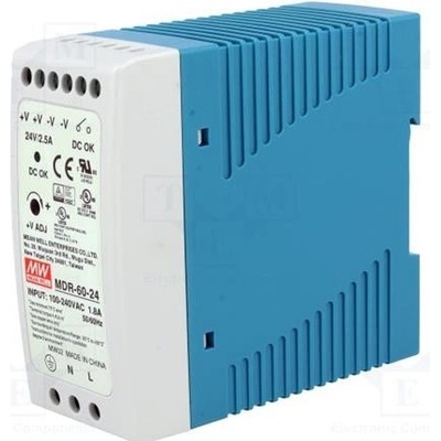 Mean Well MDR-60-24 Průmyslový napájecí zdroj 24V 60W na DIN lištu
