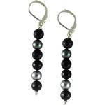 Dannyra Обици от майорски перли, лава камък и оникс Dannyra Jewels
