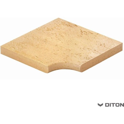 DITON Bazénový lem TRAVERTIN ELEGANCE Velikost: 40 × 40 × 4, Varianta: Bazénový lem - vnitřní rohový Travertin elegance pískovcová, Povrch: natur, reliéfní