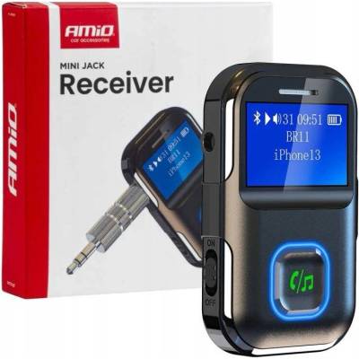 Bluetooth přijímač na mini jack s LCD AMIO-04659
