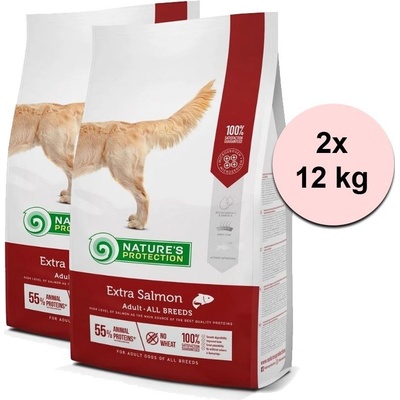 Natures Protection dog adult all breed salmon 2 x 12 kg