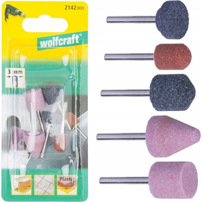 Wolfcraft 5 keramických brúsnych teliesok10-20mm stopka 3mm 2142000