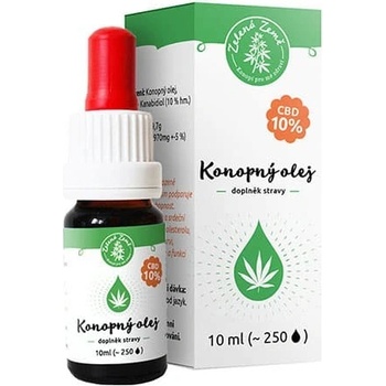 Zelená země CBD Konopný olej 10 % 1 + 1 10 ml