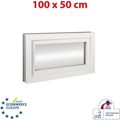 OKNA HNED Plastové okno 100x50 cm sklopné bílé TROJSKLO