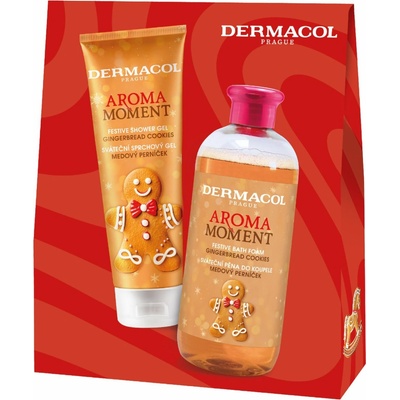 Dermacol Aroma Moment Gingerbread Cookies pena do kúpeľa 500 ml + Dermacol Aroma Moment Gingerbread Cookies sprchový gél 250 ml kozmetická sada