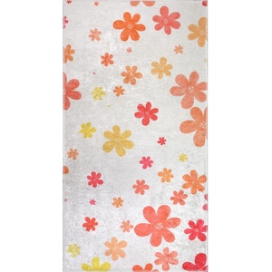Vitaus Детски килим подходящ за пране в оранжево цвят слонова кост 80x150 cm Fall Flowers - Vitaus (KRN-6204-80x150)