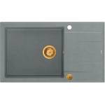 Quadron Unique Evan 136 XL вградена композитна мивка сиво-медна 86x50 см (HCQE58650U5_PVDC1_P2O) Мивка за вграждане