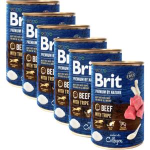 Brit Консерва Brit premium by Nature Говеждо и Трипа 6 x 400 г