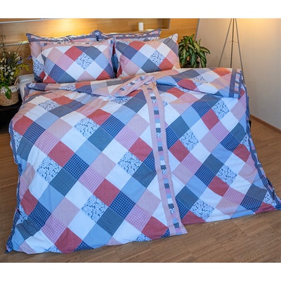 Stanex povlečení bavlna béžovo šedý patchwork LS225 140x200 70x90