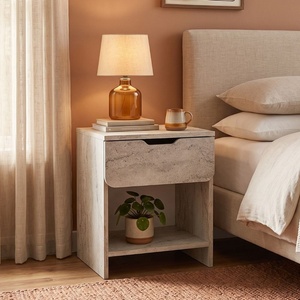 TopMebel Mida TopMebel меламиново нощно шкафче в цвят травертин 45x40x52см