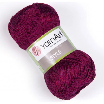 Pletací / háčkovací příze YarnArt STYLE 676 vínová, jednobarevná, viskózová, 50g/185m