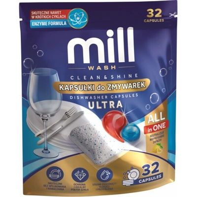 Mill kapsle do myček nádobí CLEAN & SHINE Ultra 32 ks