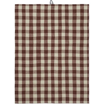 Ferm Living Малка кухненска кърпа Hale кариран кафяво-зелена (1104268643)