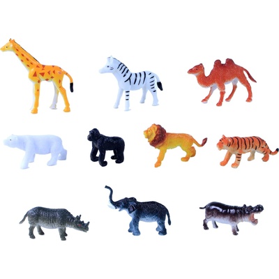 Rappa - Комплект фигурки Диви животни - 10 броя, 5-6.5 см