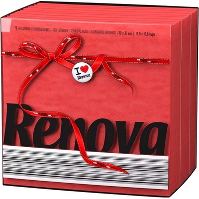 Renova ubrousky 1V červené 70ks 30x32cm