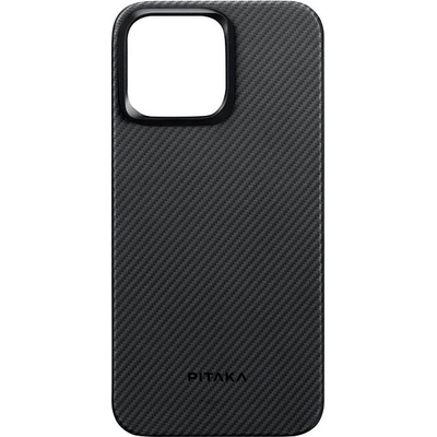 Púzdro Pitaka MagEZ 4 600D Case Twill iPhone 15 čierne/sivé
