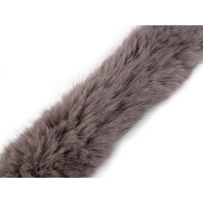 Našívací oděvní / dekorační kožešina plochá šíře 9 cm Varianta: 2 šedobéžová tmavá, Balení: 1 m 56780/143847/271473