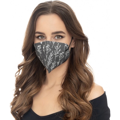 Nanolion Mask ultratenký nanorespirátor supreme protection FFP2 Černé kytky 5 ks – Zbozi.Blesk.cz