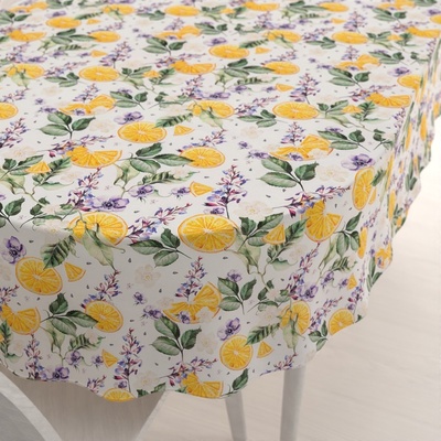 Biante Dekorační oválný ubrus PML-103 Pomeranče mezi květy na bílém 100x140 cm