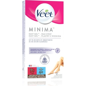 Veet Minima Hypoallergenic восъчни ленти за епилация за крака 12 бр