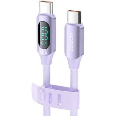 Toocki TQ-X55 nabíjecí a datový USB-C na USB-C 1m fialový