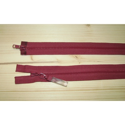 Kostenný zips bordová tmavá 3mm deliteľný obojsmerný 45cm